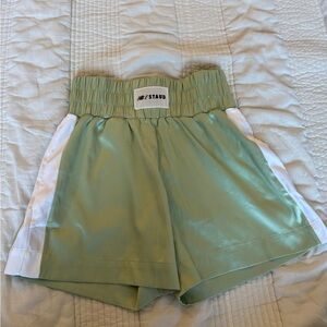 STAUD Mint Green Athletic Shorts